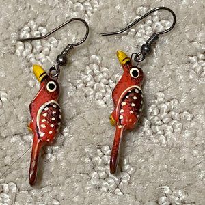 NEW Handmade Wooden Bird Earrings from Peru